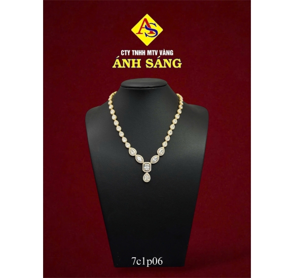 Dây Chuyền Full Xoàn Kết Đá Topa Sang Trọng  V610 7106